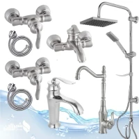 مجموعه 8تکه بامبو کروم مات به همراه علم دوش رسوبگیر اتومات